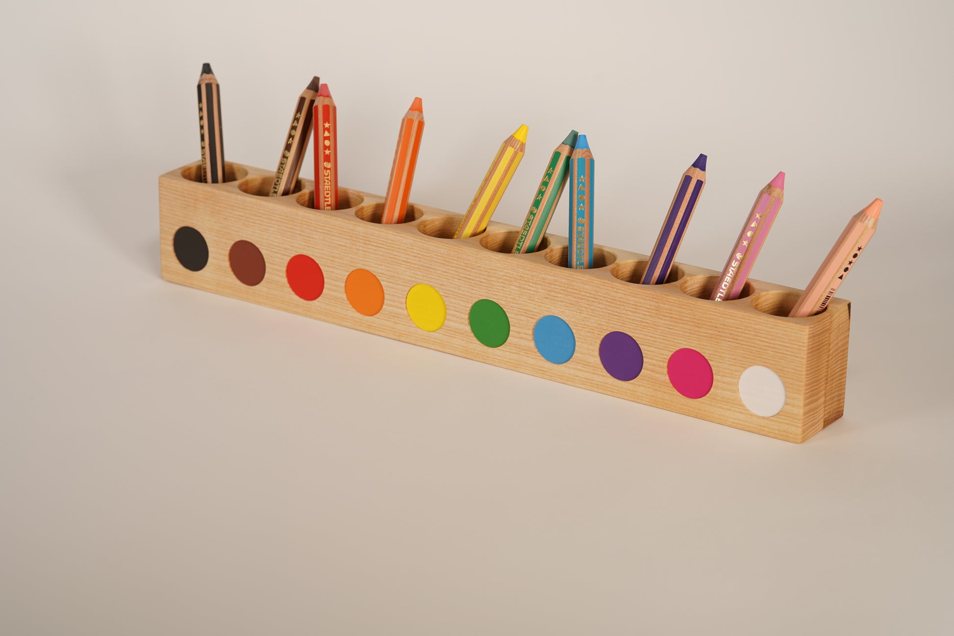 Large montessori pencil holder, with staedtler noris pencils for small kids,