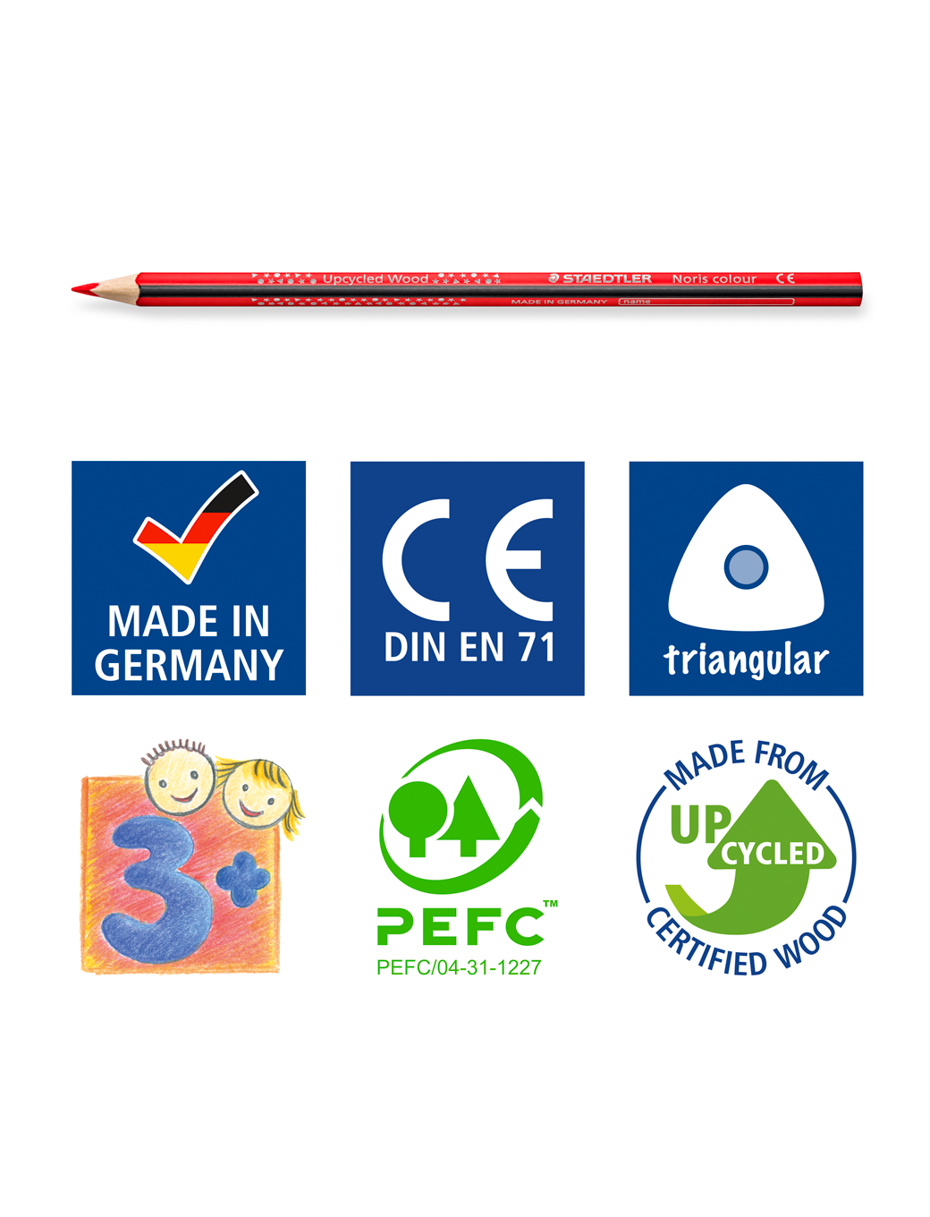 Coloured pencils set of 12, staedtler noris 187, product technical information