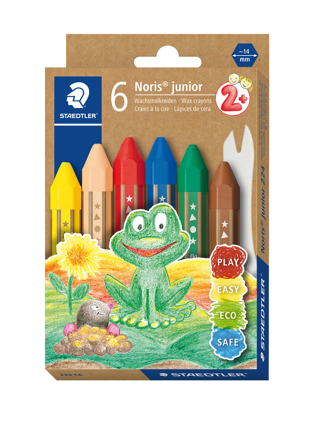 Wax crayons, staedtler noris junior 224, box front