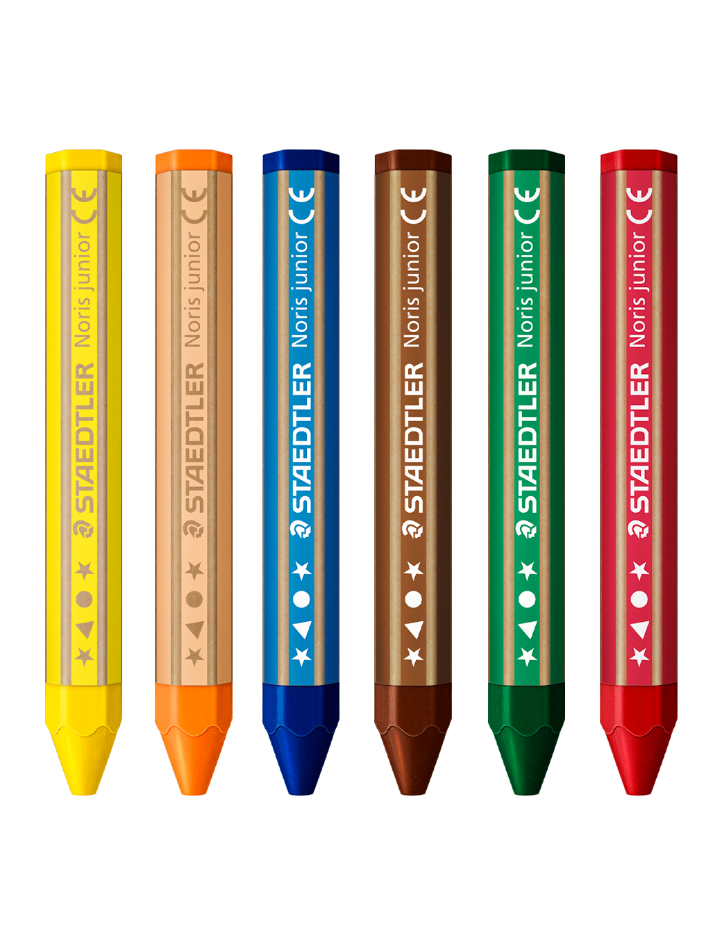Wax crayons, staedtler noris junior 224, crayons presentation top view individual