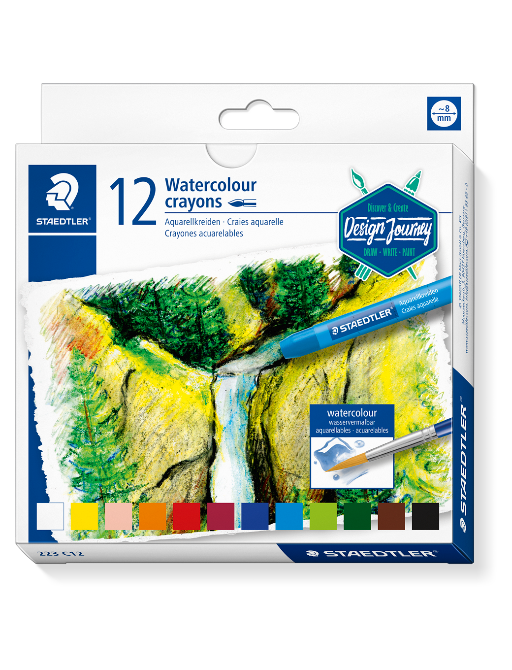 Watercolor starter kit, watercolor crayons + water brush