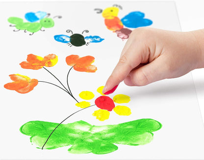 STAEDTLER Noris Junior Finger Paint set of 6, 8816,  child painting with finger