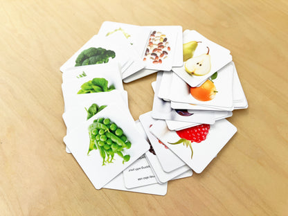 Montessori Fruits and vegetables flashcards mixed