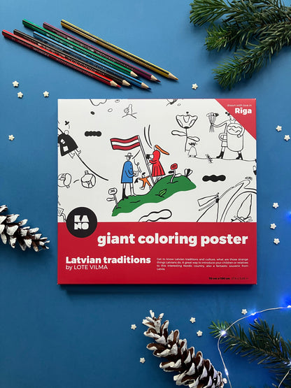 XXL coloring poster, sustainable, plastic free, responsible, with staedtler pencils