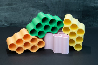 Minimalist Scandinavian Eco-Friendly Pencil Holder with Customizable Geometric Design