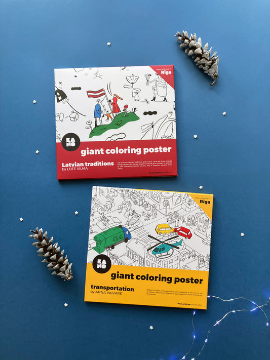 XXL coloring poster, sustainable, plastic free, responsible, pack of two posters