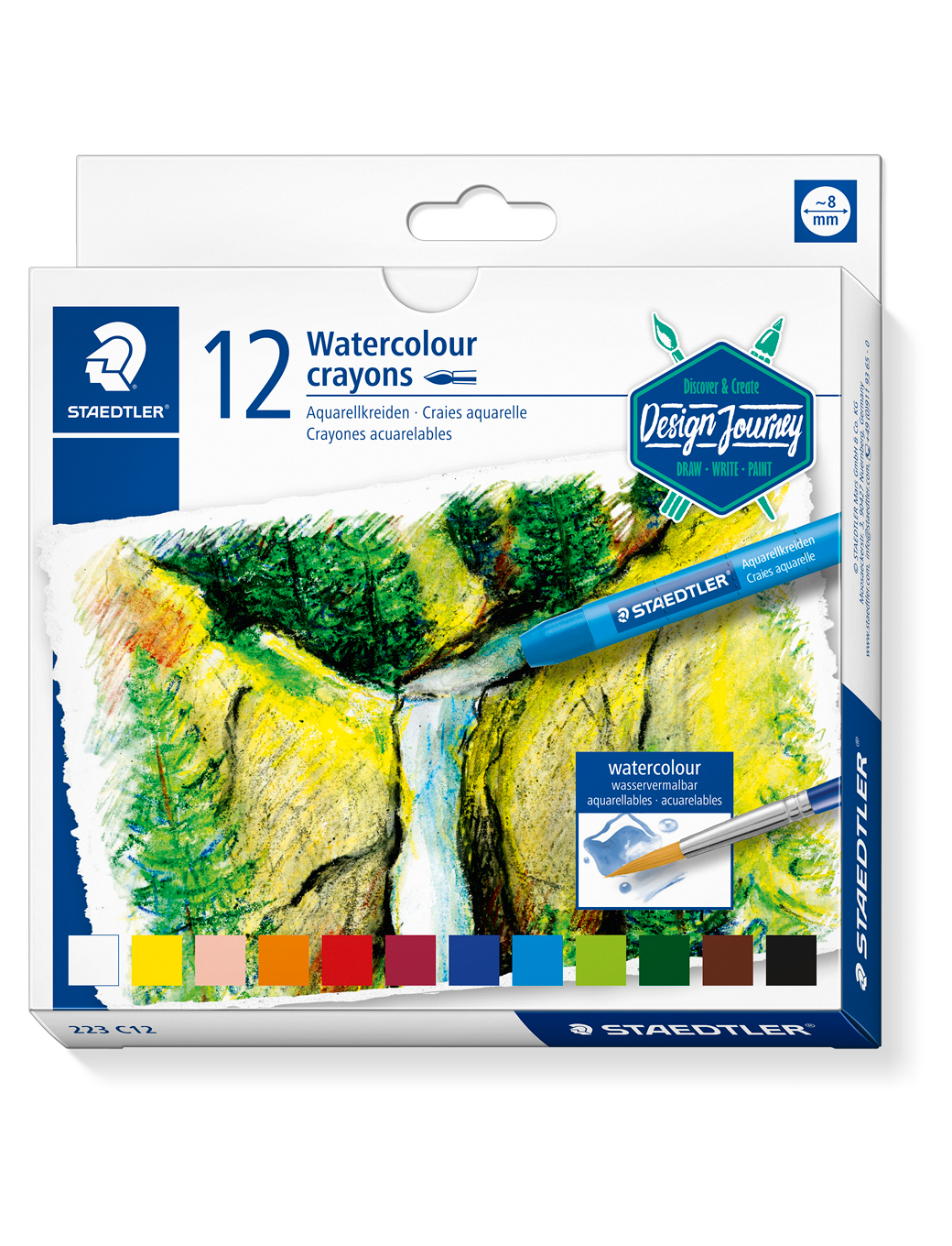 STAEDTLER® 223, watercolor crayons, front view packaging